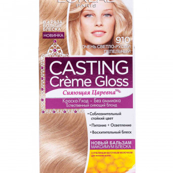Безаміачна фарба-догляд для волосся L'Oreal Paris Casting Creme Gloss 910 Дуже світло-русявий попелястий, 180 мл