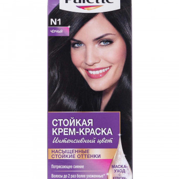 Стійка крем-фарба для волосся Palette Інтенсивний колір, 1-0 Чорний, 110 мл