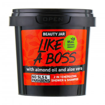 Безсульфатний шампунь-гель Beauty Jar Like А Boss 2 in 1 Energizing Shower & Shampoo з мигдальною олією та алое вера, 150 г