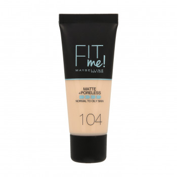 Матувальний тональний крем для обличчя Maybelline New York Fit Me! Matte + Poreless Foundation 104 Soft Ivory, 30 мл