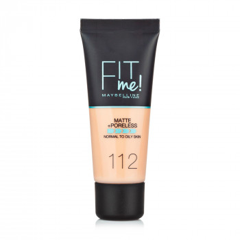 Матувальний тональний крем для обличчя Maybelline New York Fit Me! Matte + Poreless Foundation 112 Soft Beige, 30 мл