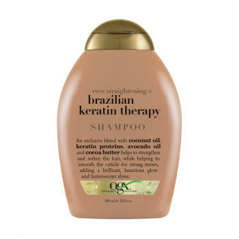 Розгладжувальний шампунь OGX Ever Straightening + Brazilian Keratin Therapy Shampoo Бразильський кератин, для зміцнення волосся, 385 мл