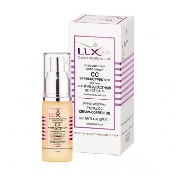 СС крем-коректор для обличчя Вітэкс LuxCare Самоомолодження, з антивіковою дією, 30 мл