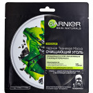 Чорна тканинна маска для обличчя Garnier Skin Naturals Pure Charcoal Tissue Mask Очищувальне вугілля, для шкіри з розширеними порами, 28 г