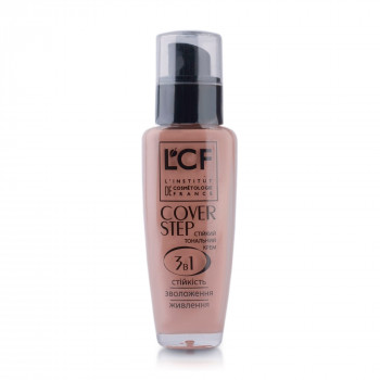 Стійкий тональний крем для обличчя LCF Cover Step 3 в 1, тон 01, 30 мл