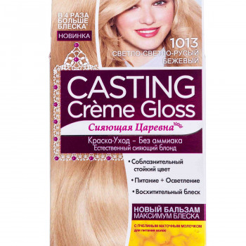 Безаміачна фарба-догляд для волосся L'Oreal Paris Casting Creme Gloss 1013 Світло-світло-русявий бежевий, 180 мл