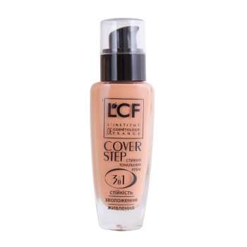 Стійкий тональний крем для обличчя LCF Cover Step 3 в 1, тон 02, 30 мл