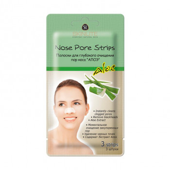 Смужки для глибокого очищення пор носа Skinlite Nose Pore Strips Aloe Алое, 3 шт