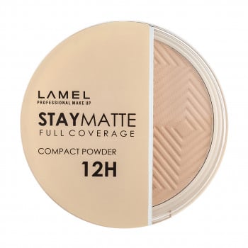 Пудра компактна Lamel Professional Stay Matte Compact Powder матувальна, 402 Cold Ivory, 12 г