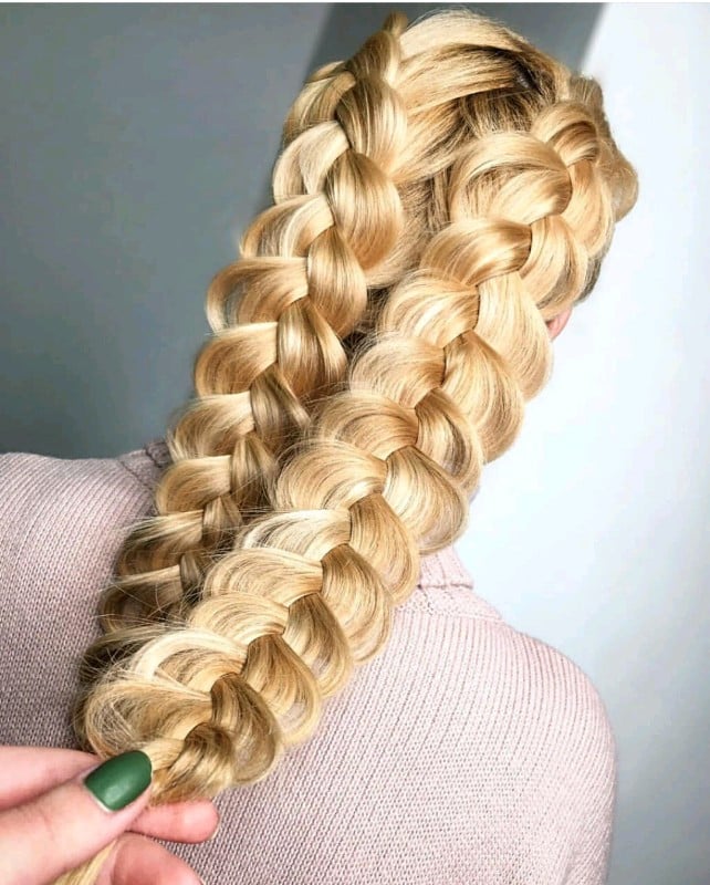 Плетение волос блонд светлые волосы, фото - Ногтевая студия Candy Beauty Bar