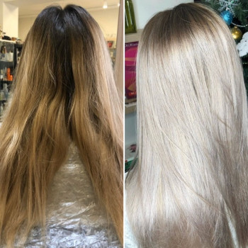 Складне фарбування холодний блонд платиновий, фото - Перукар-колорист Светлана Мищенко