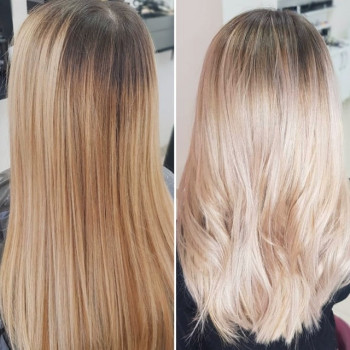 Полуничний блонд балаяж розтяжка кольору, фото - Перукар-колорист Светлана Мищенко