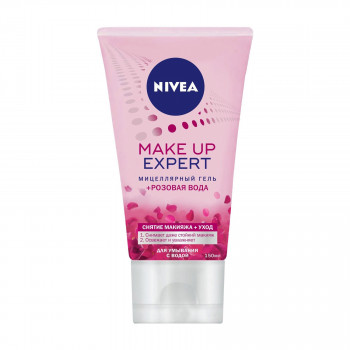 Міцелярний гель + трояндова вода Nivea Make Up Expert для вмивання з водою, 150 мл