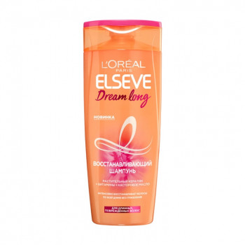 Відновлювальний шампунь L’Oreal Paris Elseve Dream Long для довгого, пошкодженого волосся, з рослинним кератином та рициновою олією, 400 мл