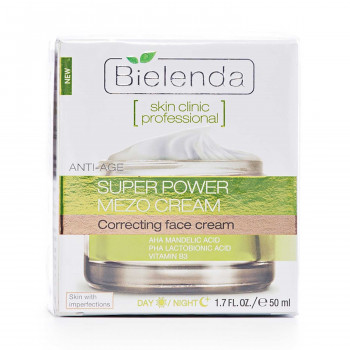Активний коригувальний крем для обличчя Bielenda Skin Clinic Professional з миндальною та лактобіоновою кислотою, 50 мл
