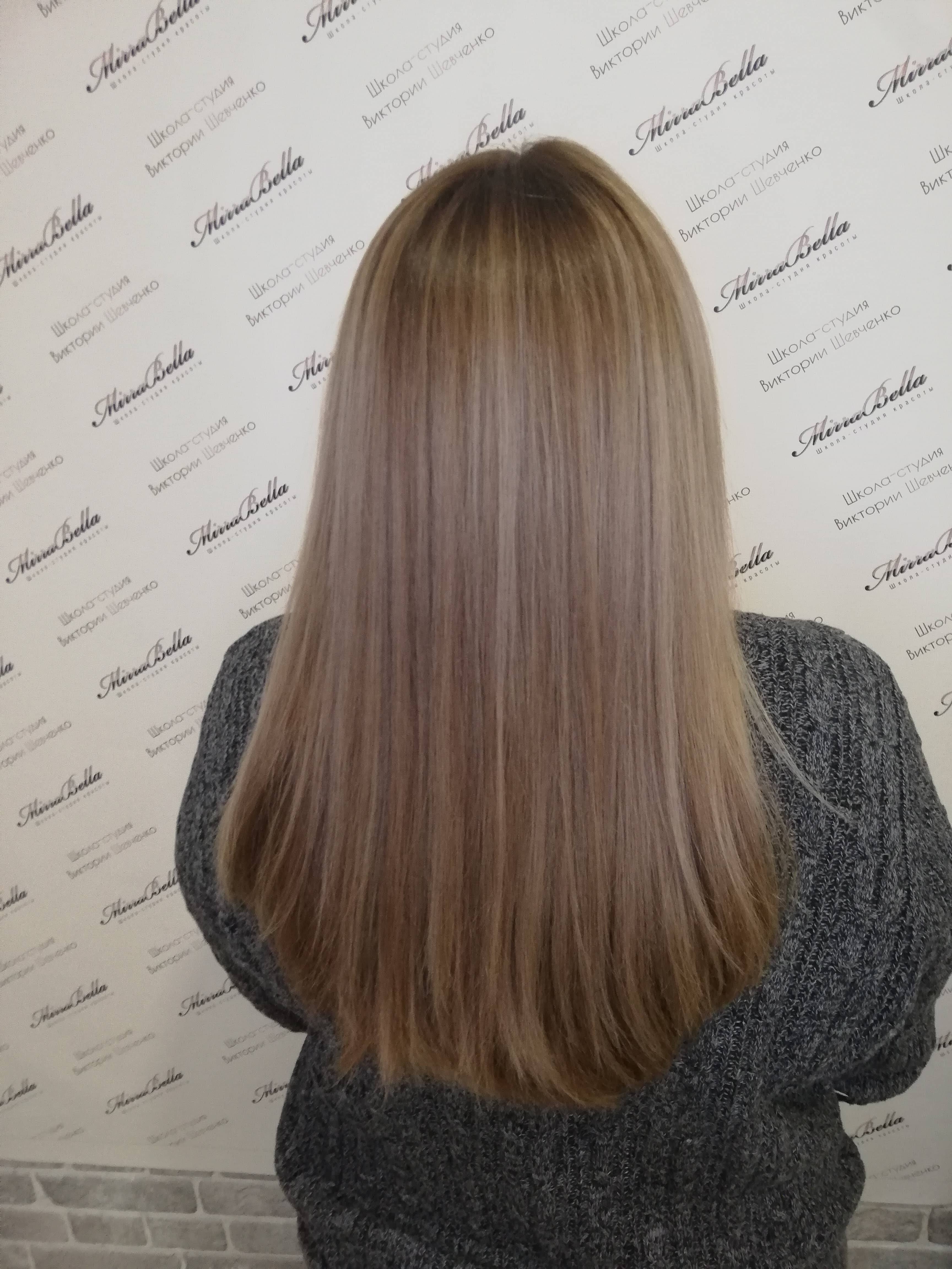 Сложное окрашивание теплый блонд аиртач, фото - Парикмахер Виктория Шевченко