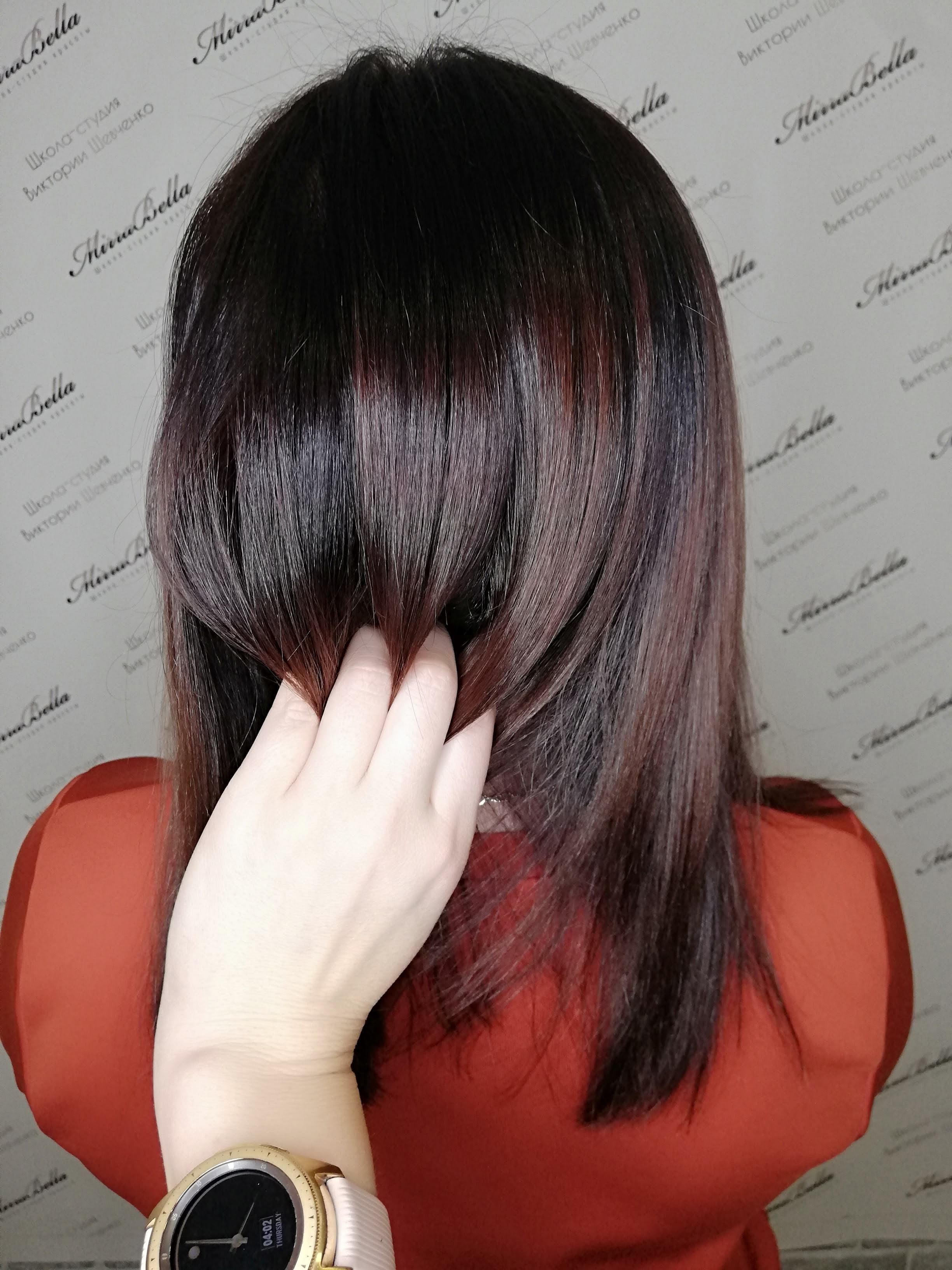 Сложное окрашивание мелирование черные волосы, фото - Парикмахер Виктория Шевченко