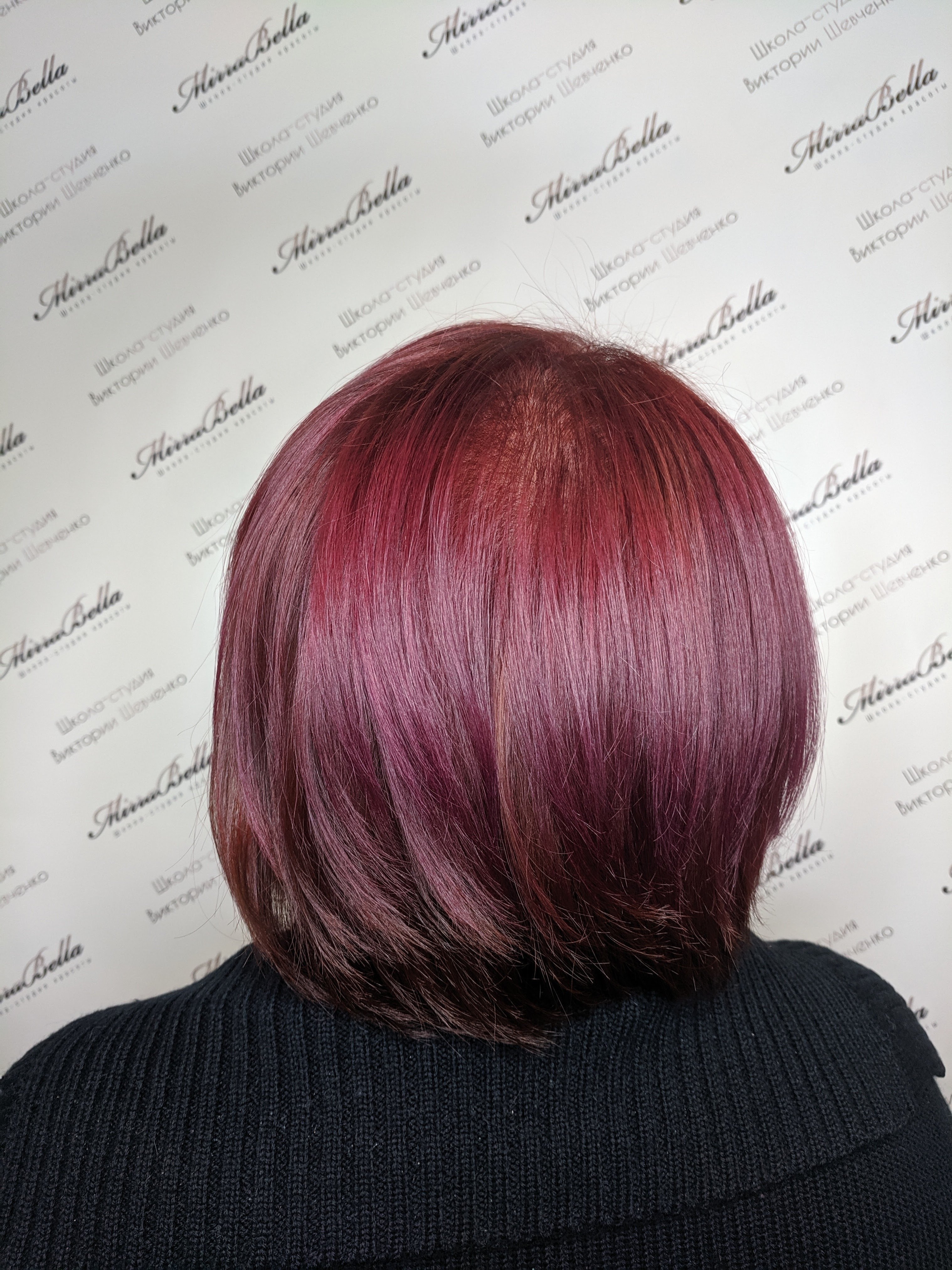Скрытое окрашивание колорирование фиолетовый цвет волос, фото - Парикмахер Виктория Шевченко