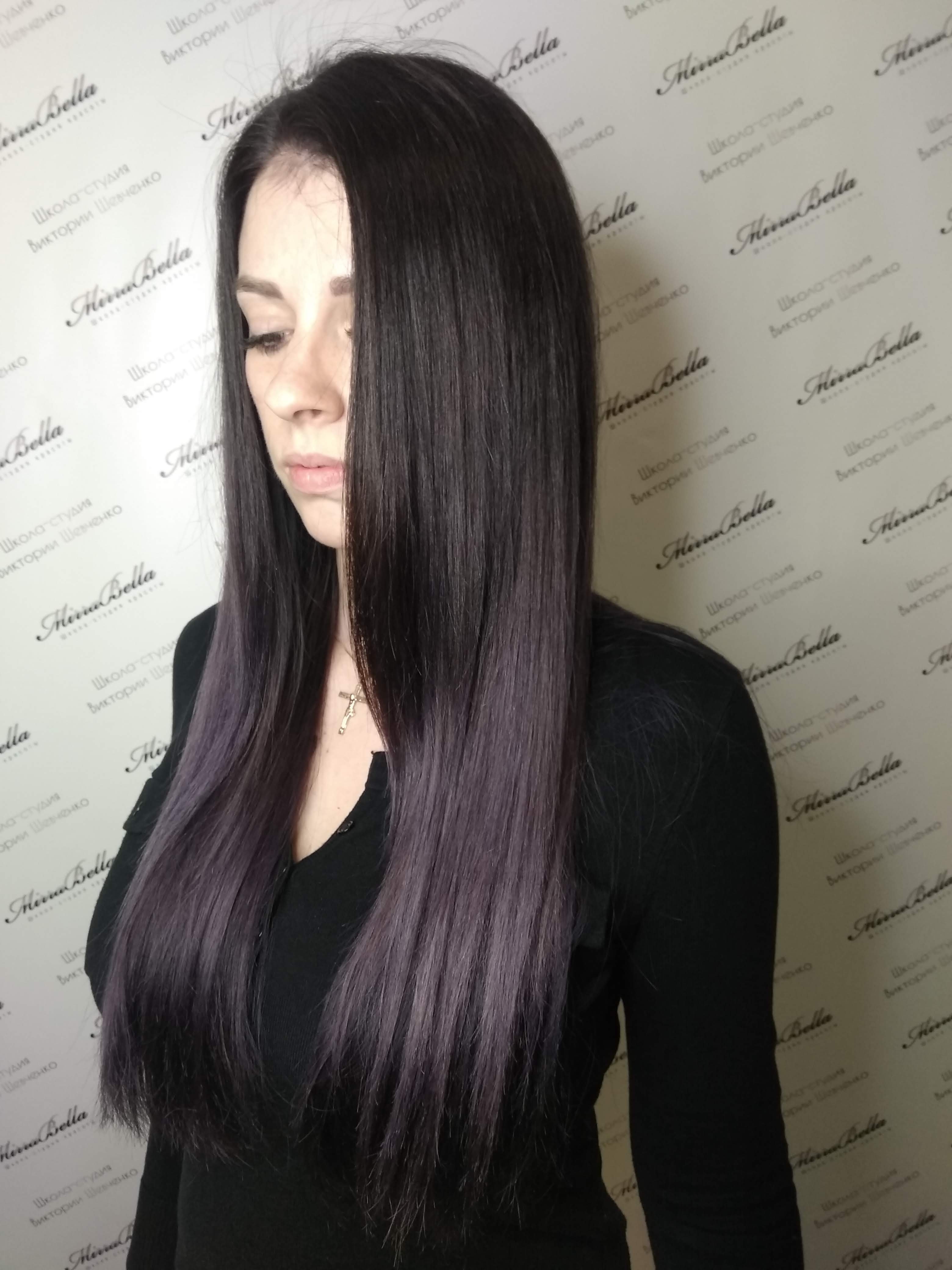Черные волосы темный цвет волос темные, фото - Парикмахер Виктория Шевченко
