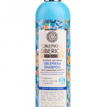 Шампунь Natura Siberica Oblepikha Siberica Professional Shampoo Живлення та відновлення, для ослабленого та пошкодженого волосся, 400 мл