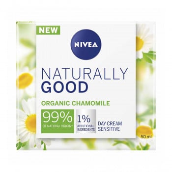 Денний крем для обличчя Nivea Naturally Good з органічною ромашкою, для чутливої шкіри, 50 мл