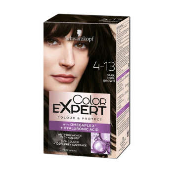 Стійка крем-фарба з гіалуроновою кислотою Color Expert 4-13 Холодний темно-каштановий, 142.5 мл