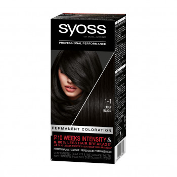 Стійка крем-фарба для волосся Syoss 1-1 Чорний, 115 мл