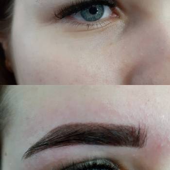 Оформление бровей (воск + окрашивание хной)