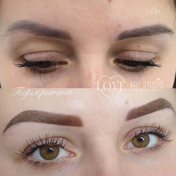 Перекриття старого/неякісного перманентного макіяжу брів
                    Студия татуажа Love Art Studio Хмельницкий