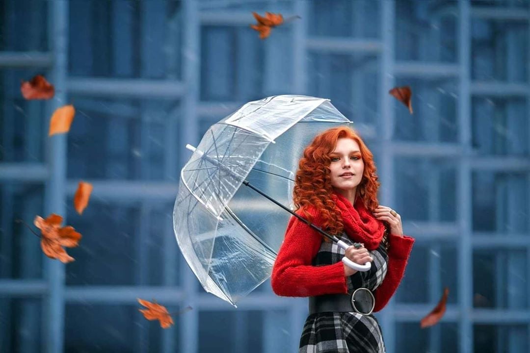 Осіння фотосесія стильна із парасолькою, фото - Візажист Джуді Вуді