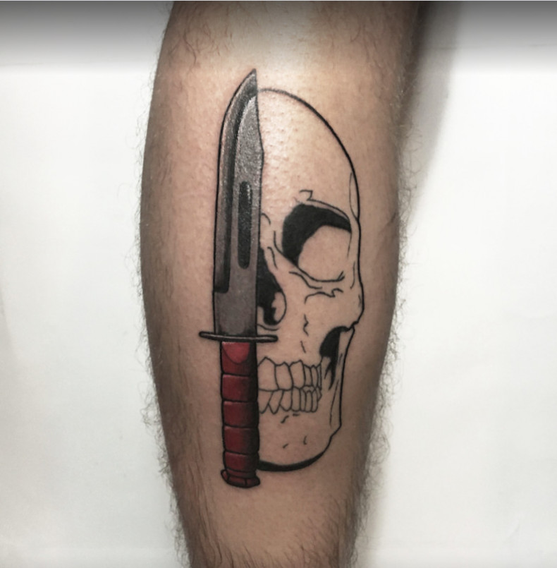 Для хлопців на нозі череп, фото - Тату салон Cartel Tattoo