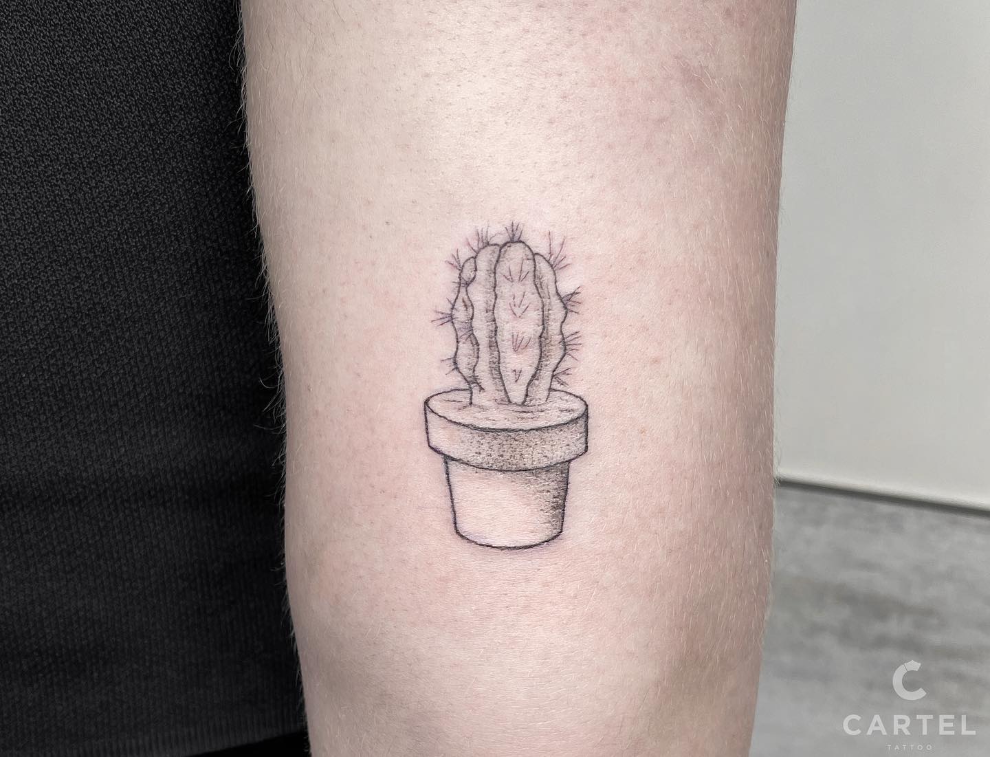 На руці передпліччі чорно-білі, фото - Тату салон Cartel Tattoo