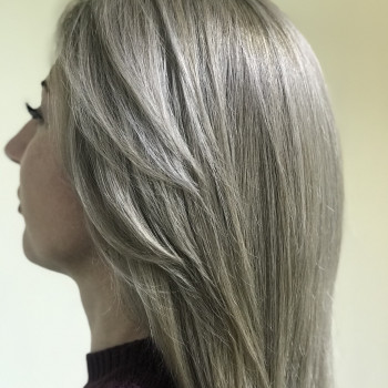 Камуфлирование седины платиновый блонд жемчужный, фото - Салон красоты Лия