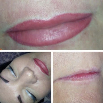 Татуаж губ, увеличение форма