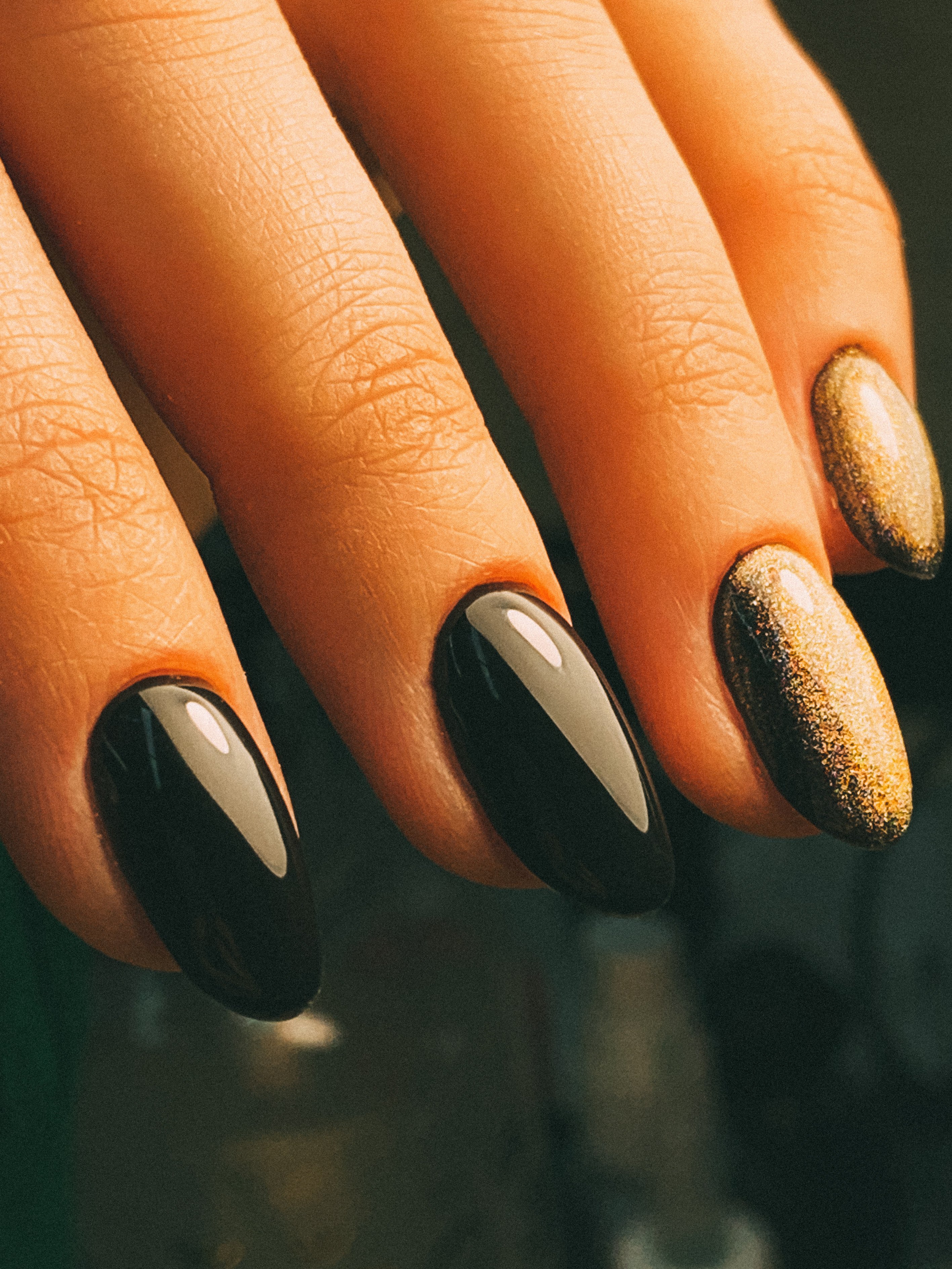 Манікюр з блискітками чорний котяче око, фото - Майстер манікюру Наталия Шестиалтынова