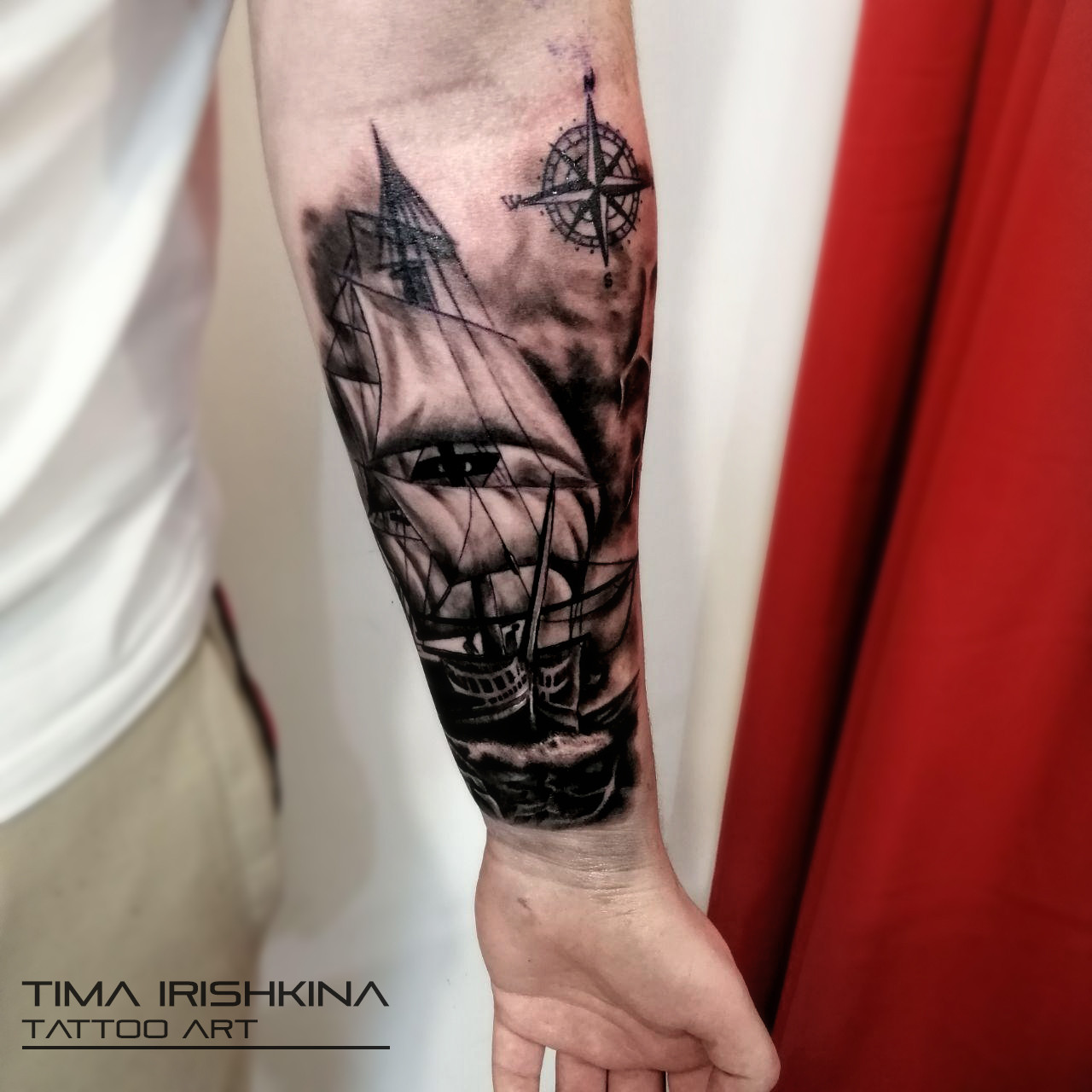 Вітрильник, фото - Тату салон HouseInk Tattoo Studio
