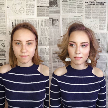 Пышные локоны и оригинальные стрелки на веке