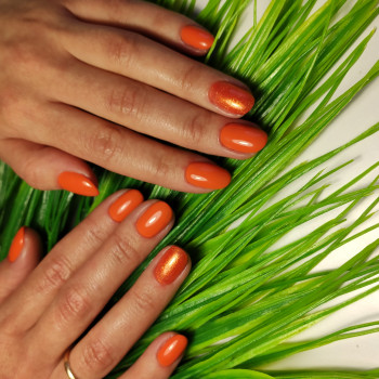 Яркий маникюр оранжевый, фото - Мастер депиляции Евгения Федирко