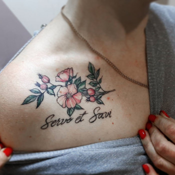 Тату камелія, фото - Тату майстер Ірина Ланова