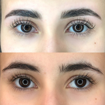 ламинирование ресниц + оформление бровей