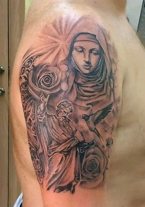 Янгол реалізм монашка, фото - Тату салон Inked