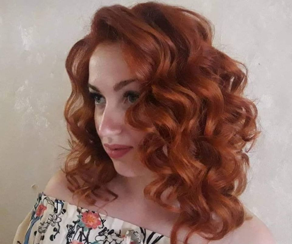 Женская стрижка укладка волос рыжий цвет, фото - Студия красоты Мишель