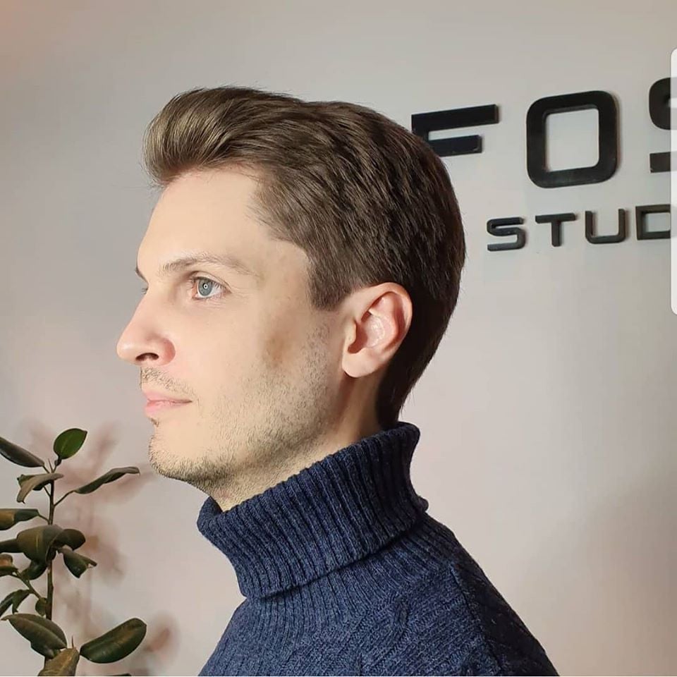 Чоловіча стрижка модна помпадур, фото -  Pafos Beauty studio