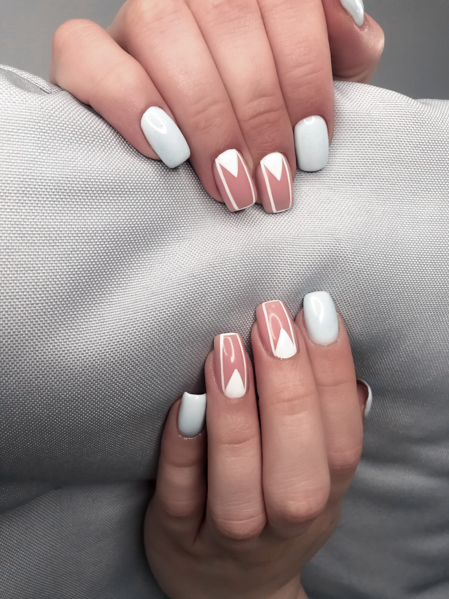 Манікюр на квадратні нігті геометрія, фото - Студія краси Ajur Nails