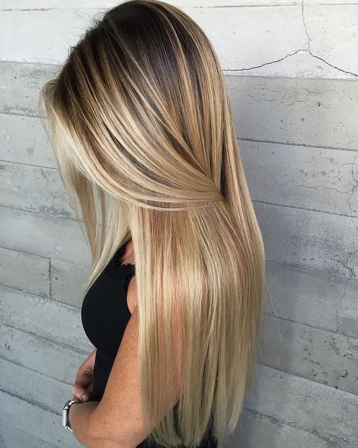 Стрижка на длинные волосы женская сложное окрашивание, фото - Студия красоты SHAMPOO