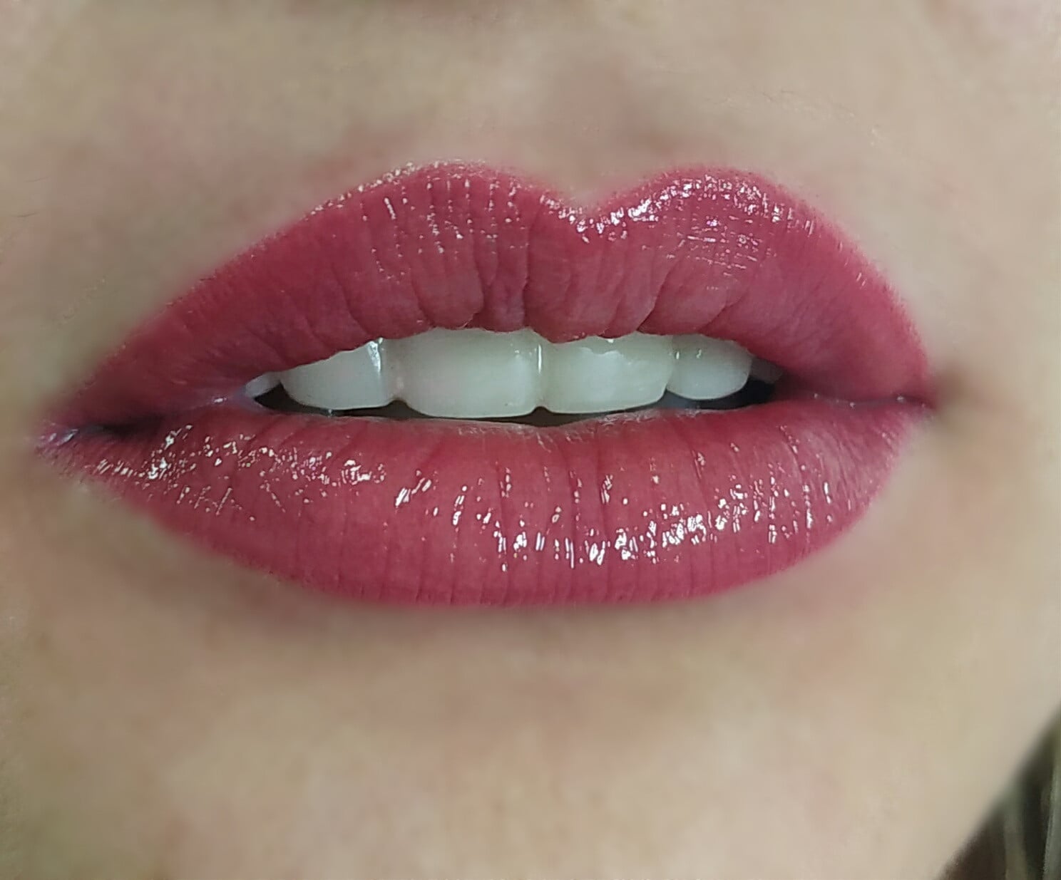 Акварельний татуаж губ помадний, фото - Тату майстер Мария