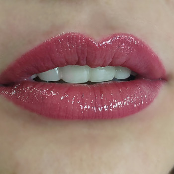 Акварельний татуаж губ помадний, фото - Тату майстер Мария