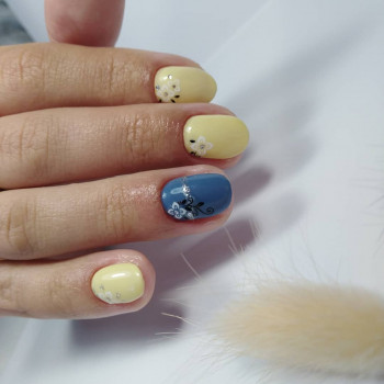 Жовтий манікюр для дітей на овальні нігті, фото - Майстер манікюру Светлана Кириллова