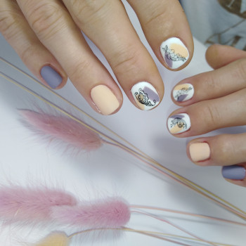 Матовый маникюр светлый современный, фото - Мастер маникюра Светлана Кириллова