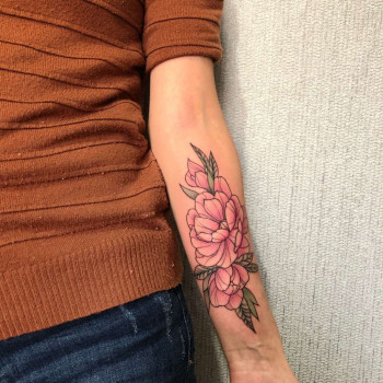 Тату півонії, фото - Тату салон Tattoo-fashion